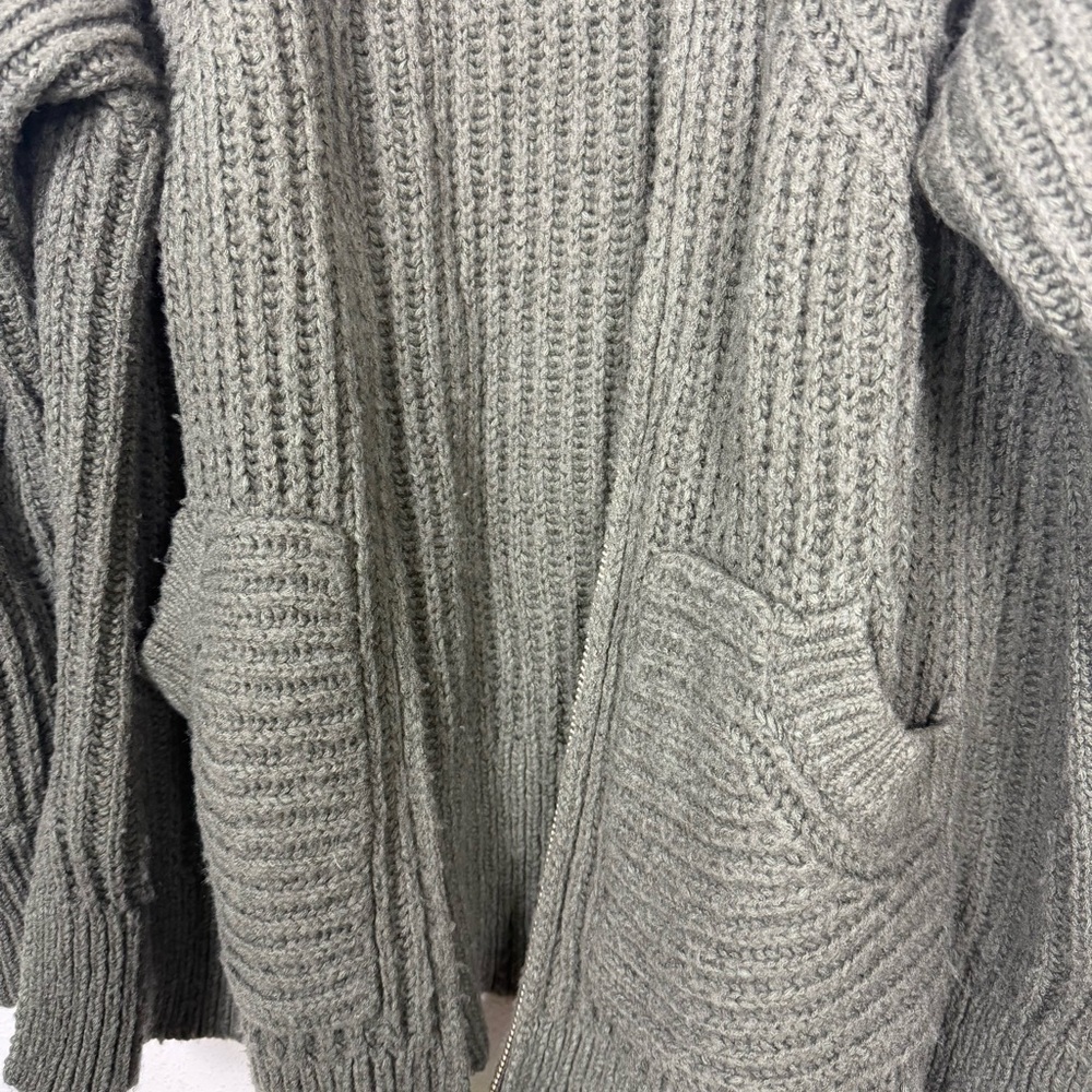 Anthropologie Pilcro Zip Front Longline Green Cardigan Sweater Wool Blend Sz 2X - Picture 10 of 16
